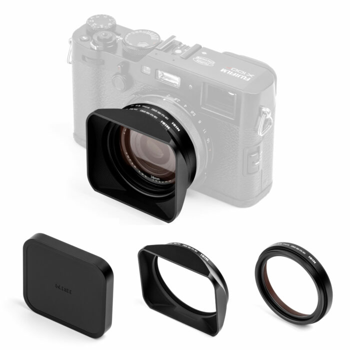 Filtre NiSi UV NC série X100 avec adaptateur 49mm + Pare-soleil en métal et capuchon d'objectif pour Fujifilm X100/X100S/X100F/X100T/X100V/X100VI